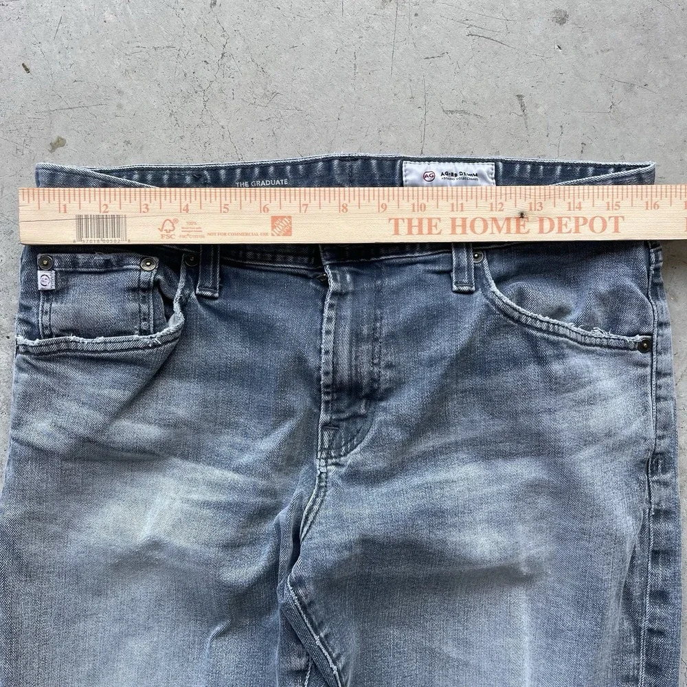AG Adriano Goldschmied Jeans The Graduate Tailored Leg Mens 32x28 Gray Ripped